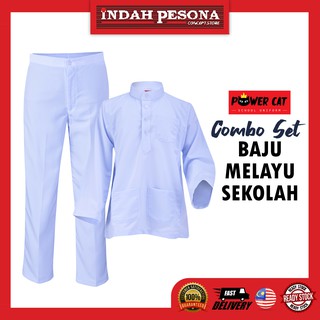 Baju Melayu Sekolah Pasang Sekolah Budak Muslim Agama Koshibo Putih Nila Jenama Power Cat Size 22 3xl Shopee Malaysia