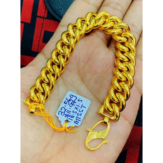 Gelang Gajah Dewasa Hollow Emas 916 Tulen Malaysia