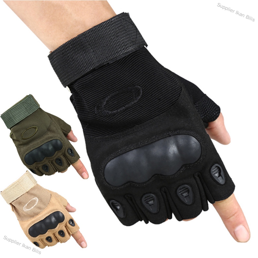 Supplier Ikan Bilis Antiskid Tactical Half Finger Gloves Combat Sports Training Fitness Fingerless Gloves