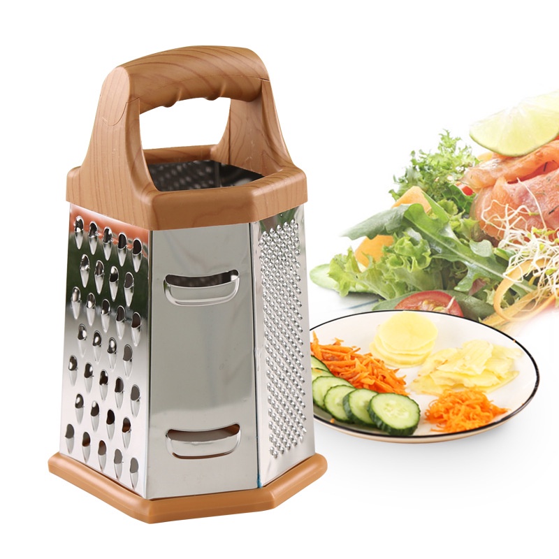 Multi-Function Stainless Steel Kitchen Cheese Box Grater (6-Sided)/ Sagat sayur-sayuran / Vegetable slicer