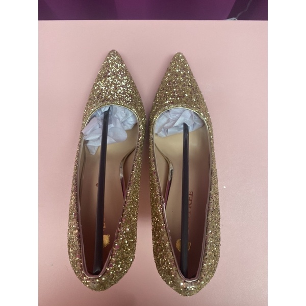 [Joyce’s Closet] Diamond Wedding Concert Dinner Princess Shoes Gold