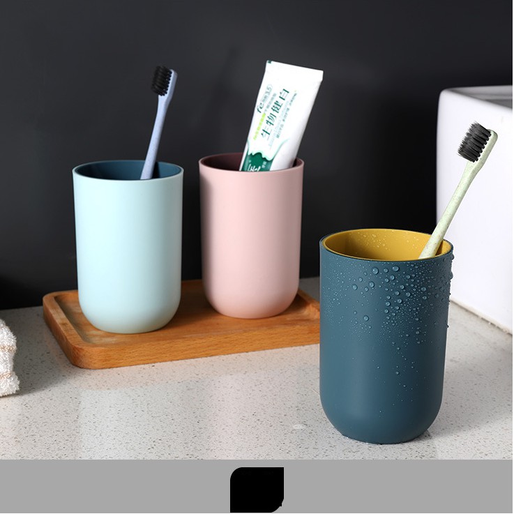 Drinking cup, safe 2-layer PP plastic toothbrush cup, capacity 350ml
