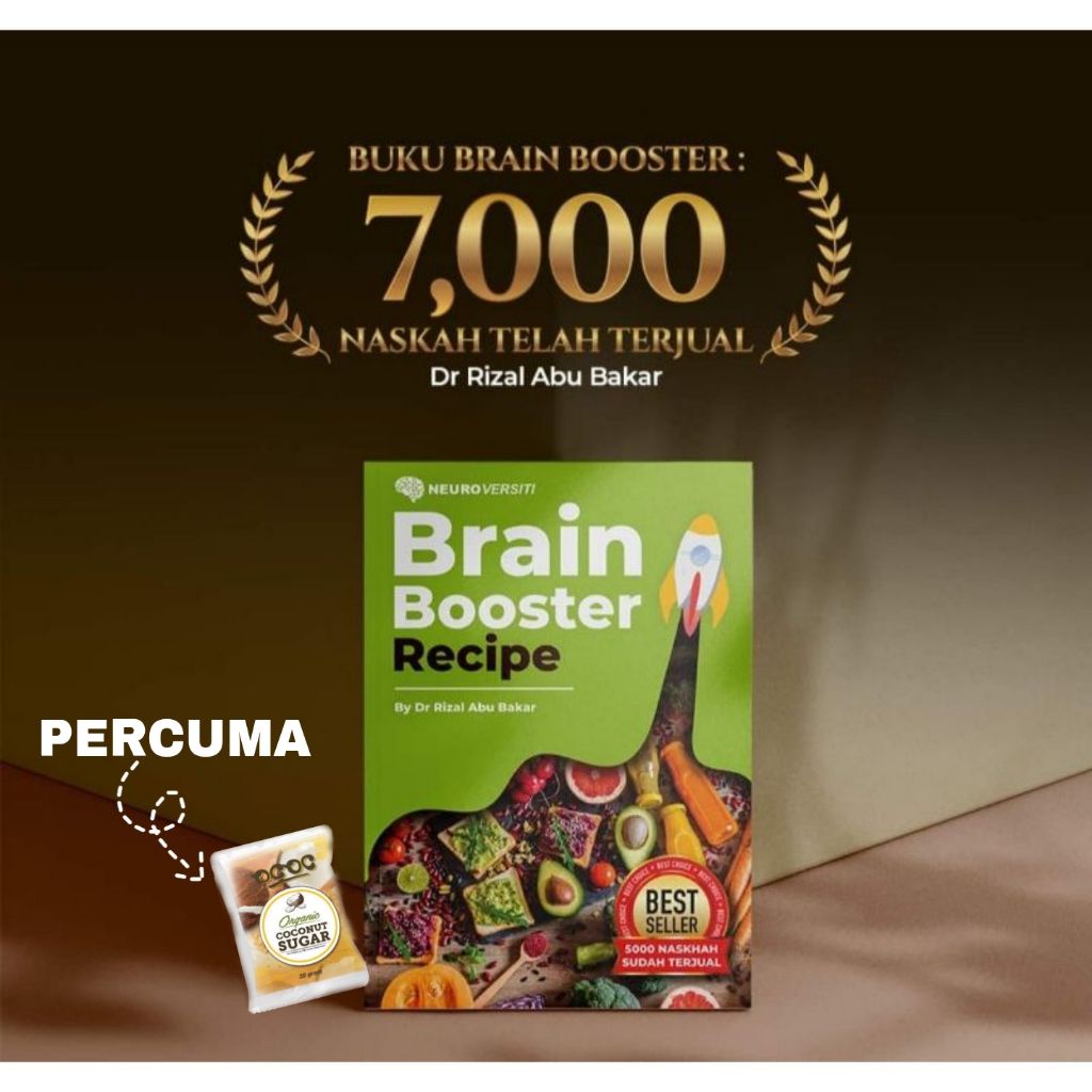 fazlina ShopBuku Brain Booster, DrRizal Abu Bakar PERCUMA 1sachet Gula kelapa