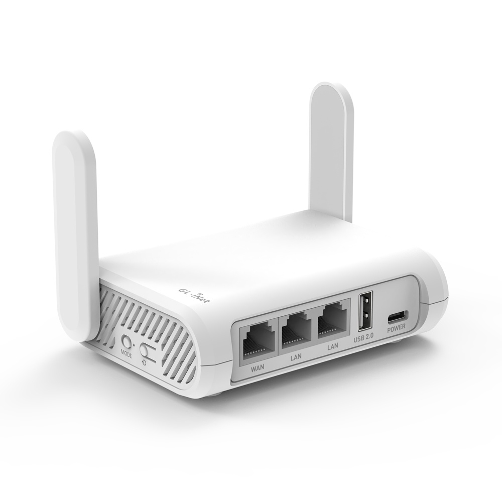 GL.iNet GL-SFT1200 (Opal) VPN Secure Travel Gigabit Wireless Router, AC1200 300Mbps (2.4GHz) + 867Mbps (5GHz) Wi-Fi, Pocket-Sized Hotspot, Gigabit Ports, MicroSD Slot, USB2.0 for Wi-Fi Repeater