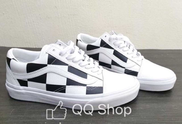 vans old skool leather check