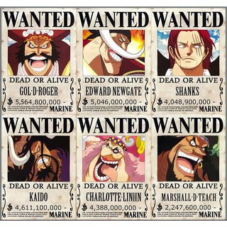 Ready Stock One Piece Luffy Mugiwara Straw Hat Yonko Kaido Zoro Nami Franky Boa Law Anime Wanted Poster 19 5x28 5cm Shopee Malaysia