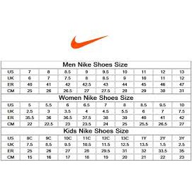 womens size to men's nike