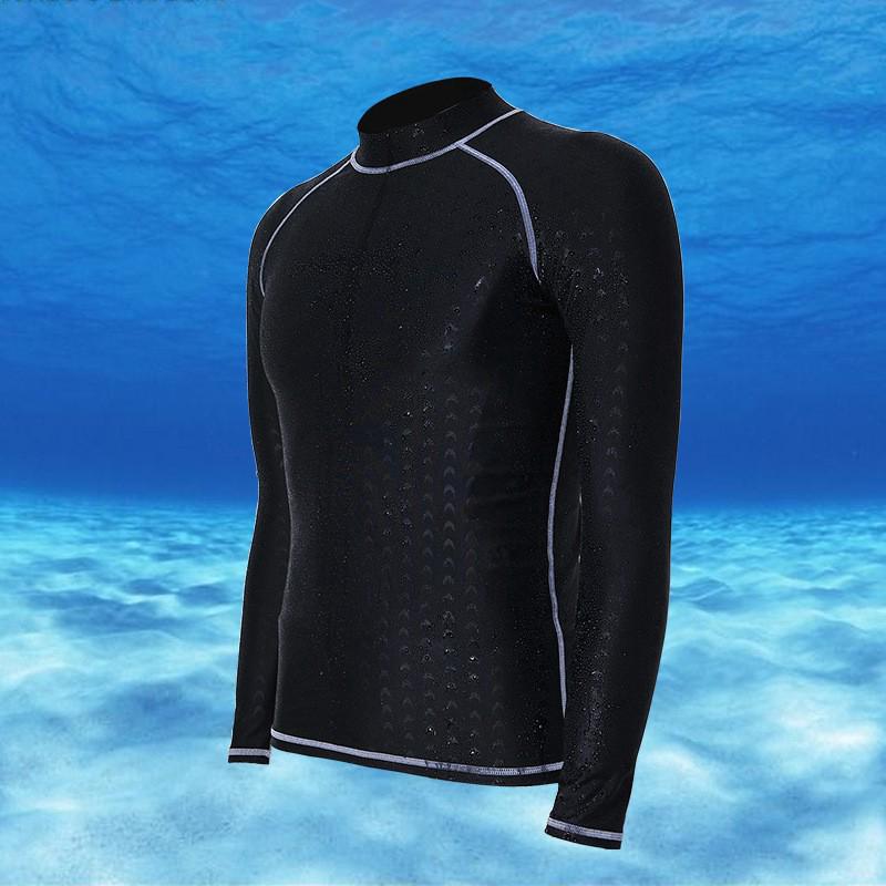 Men Black Swimming Suit Muslimah  Long Sleeve Swimwear  