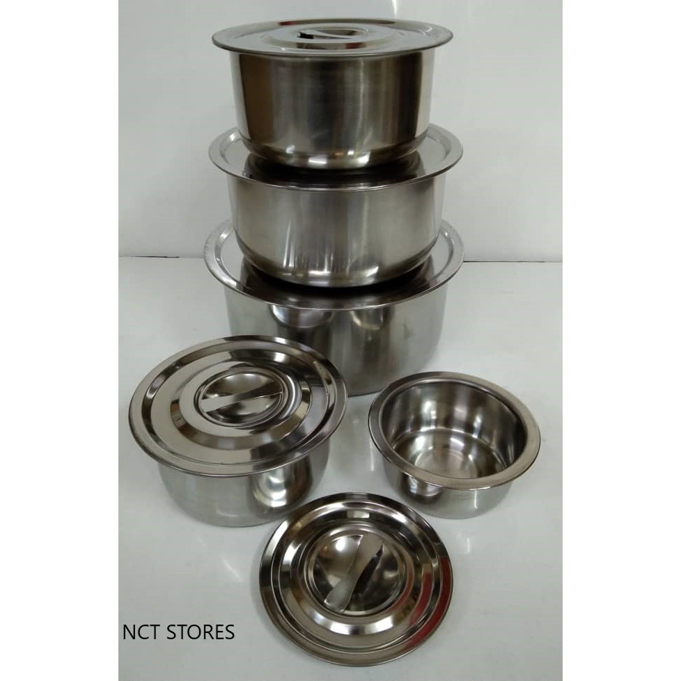 10PCS STAINLESS STEEL 14,18,22,26,30CM INDIAN POT Shopee Malaysia