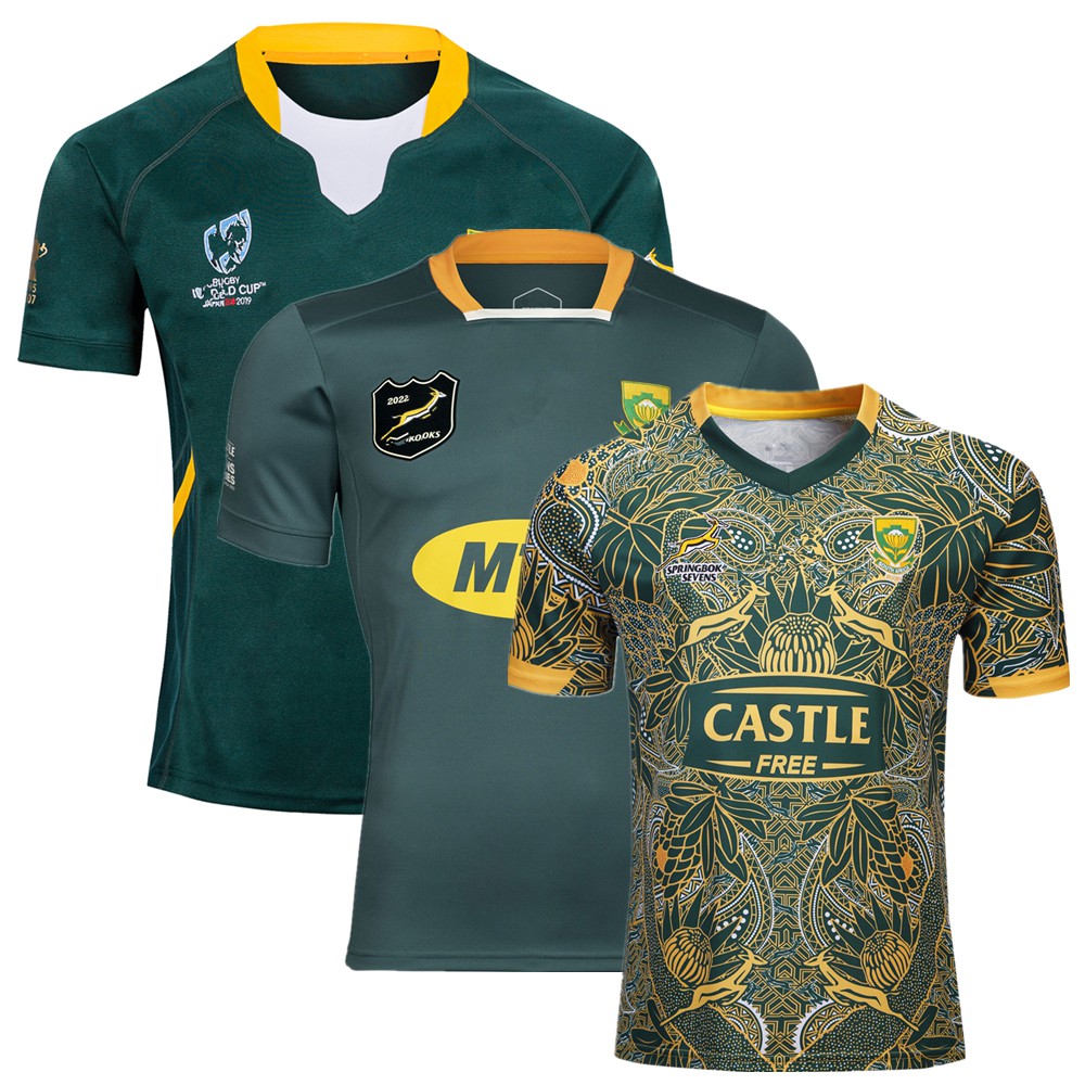 New Men 2019 South Africa Springboks Sevens 100 Anniversary Edition Rugby Jersey 
