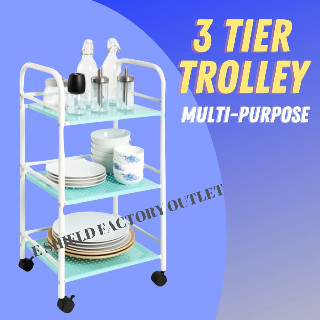 3 Tier Kitchen Trolley Bathroom Trolley MultiPurpose Storage Organization Troli Dapur Troli