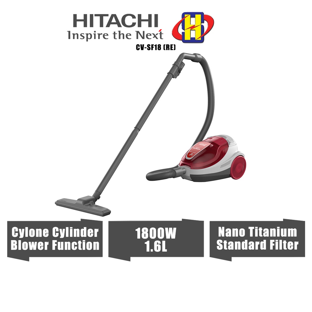 Hitachi Vacuum Cleaner (1800W / 1.6L)(Red) with Blower Function Nano
