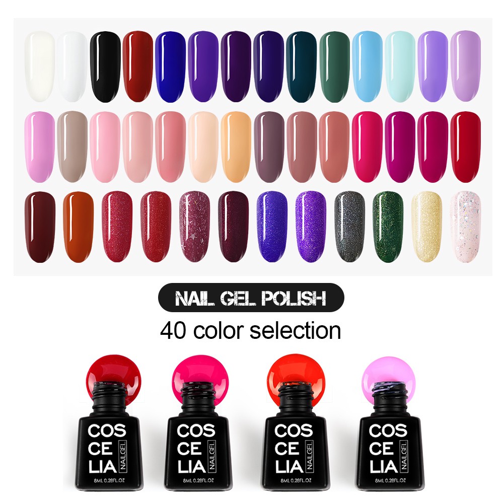 Coscelia 8ml Nail Gel Polish 40 Color Select (21-40) Soak Off Nail ...