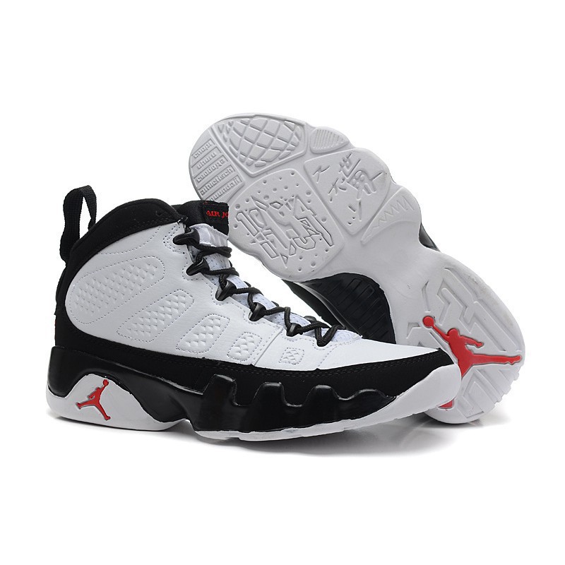 jordan 9 white black true red
