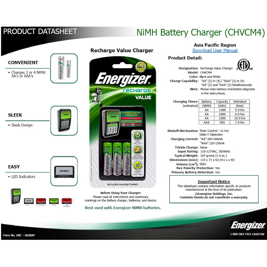 Official Energizer Recharge Base/Maxi/Pro Includes 4x AA Rechargeable  Batteries | Shopee Malaysia