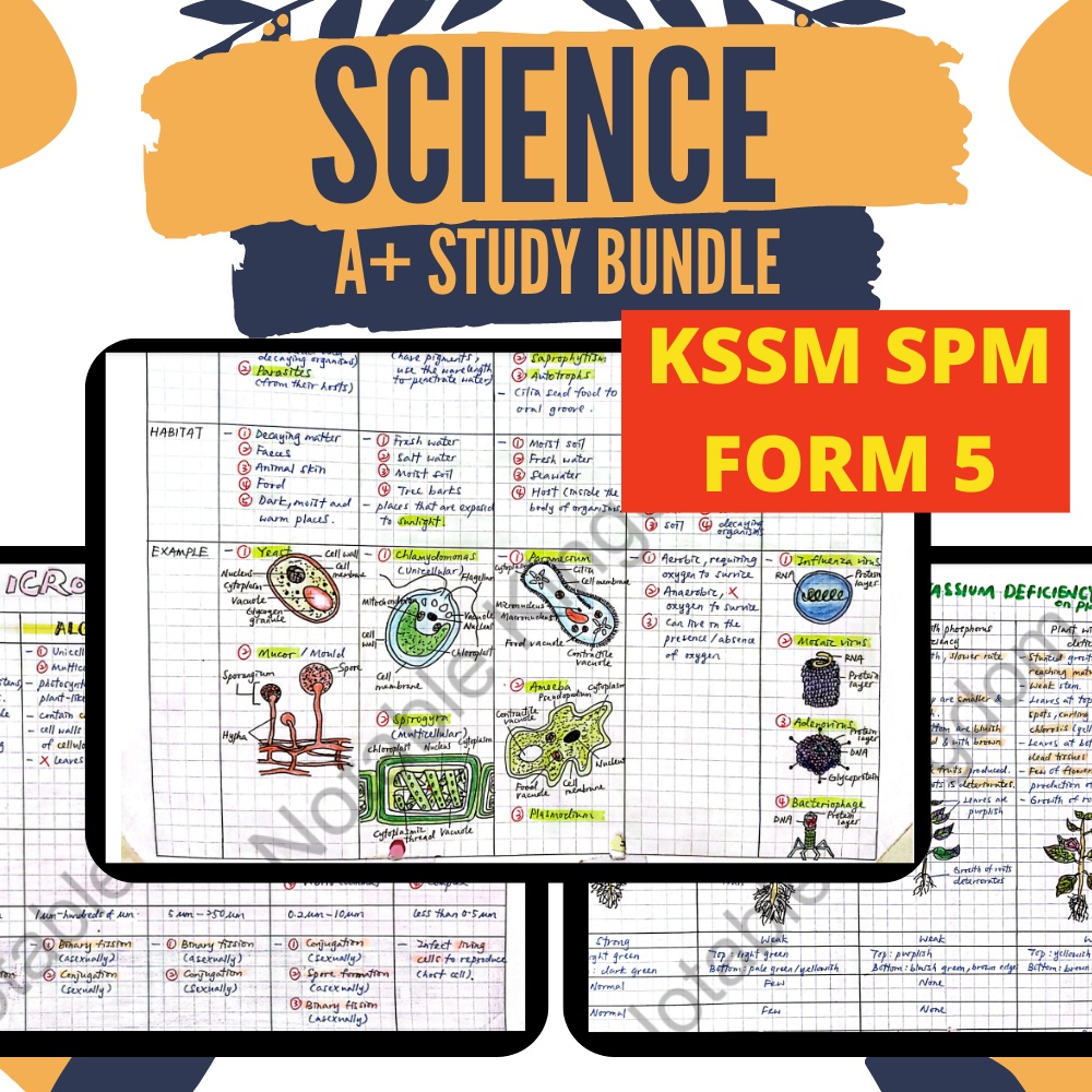 KSSM SPM SCIENCE Form 5 Study Bundle | A+ Science Notes | [Softcopy ...