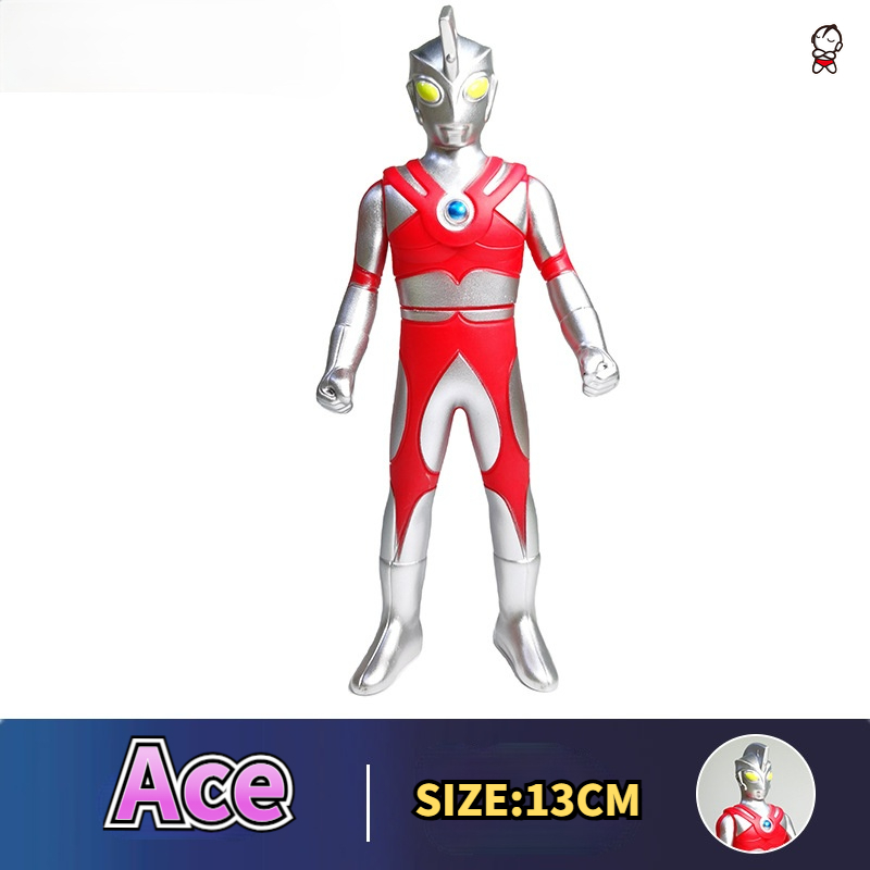 Ready Stock Ultraman Ace Ultraman Rubber Movable Taiga Geed Zero Orb Tiga Monster Toy Doll 13cm