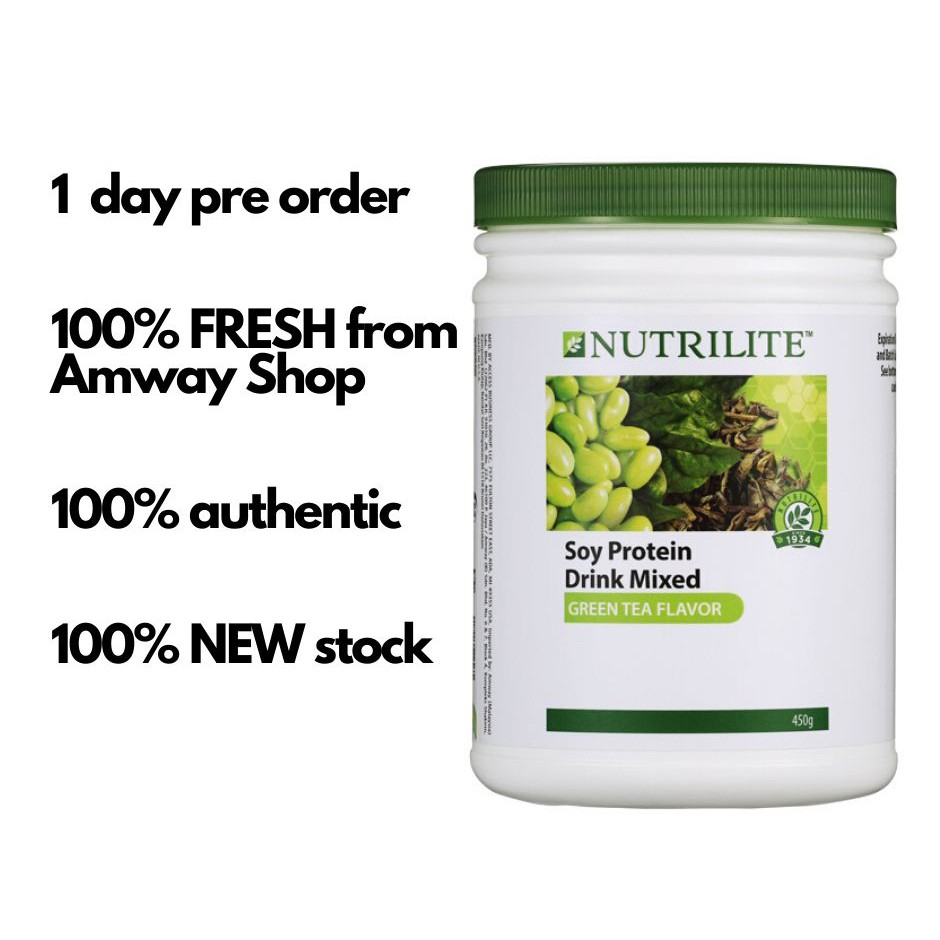 AMWAY NUTRILITE Soy Protein Drink Mix Green Tea Flavor (450g