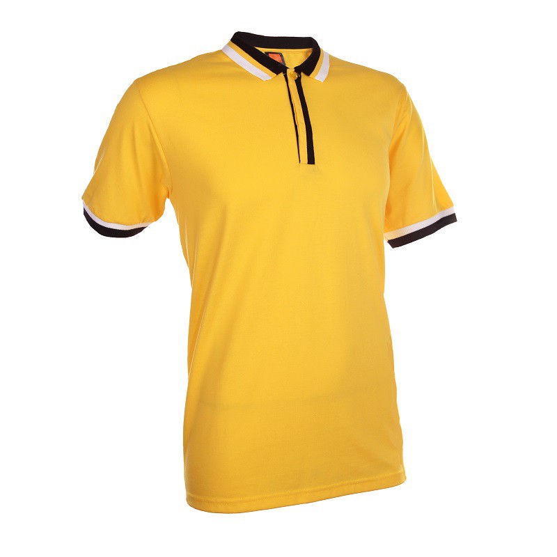 Plain Cotton Polo Shirt Sj 0416 Golden Yellow Black White Shopee