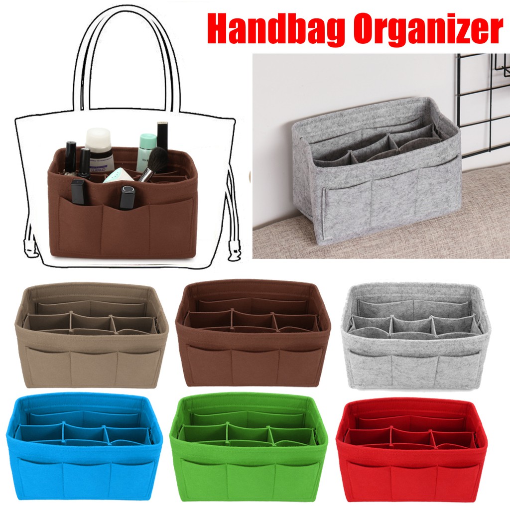 Felt Insert Handbag Organizer Travel Purse Bag Organizer Storage | Shopee Malaysia