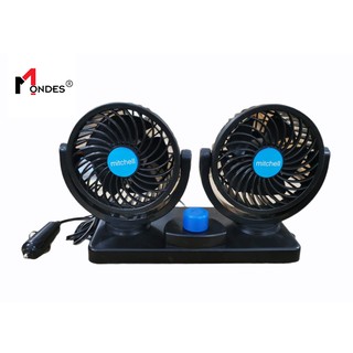 Car Fan Ventilator Fan Air Conditioning Auto Cooling Fan Double 360° Rotatable 12V Fan