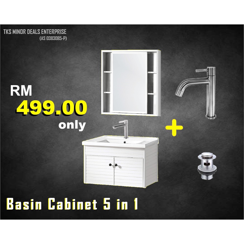 Ready Stock Cabana Bathroom Aluminium Water Proof Basin Cabinet Set Shopee Malaysia
