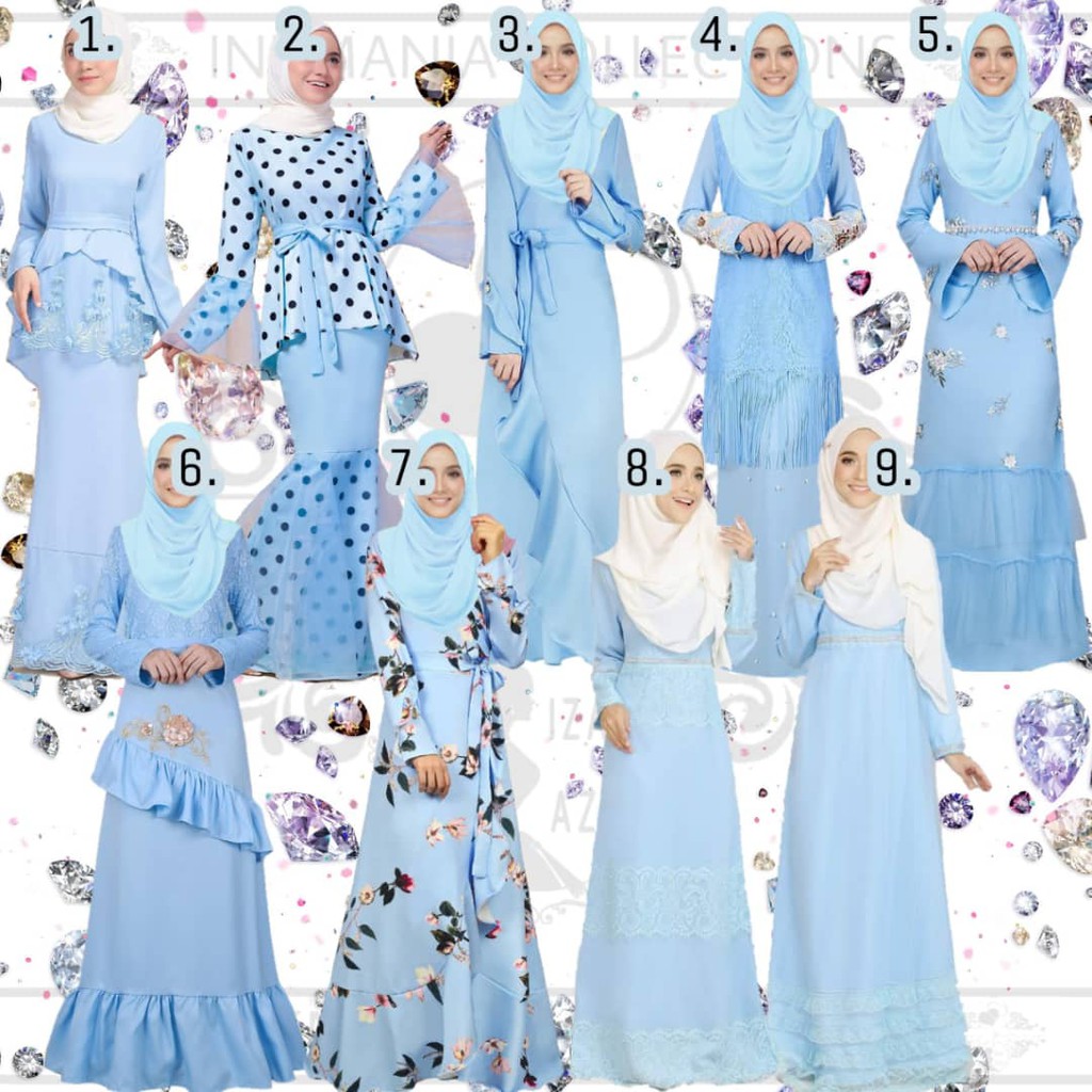 Promo Baju  Kurung  Bridesmaid  Sedondon 2022 Baby Blue READY 