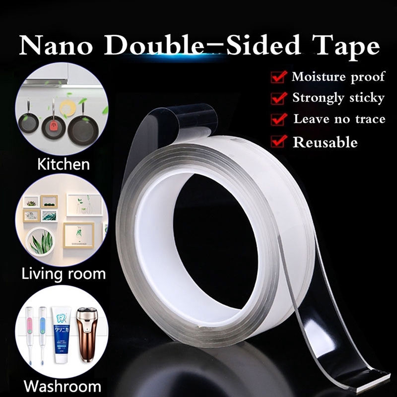 Multifunctional Strongly Sticky Double Sided Adhesive Nano Tape Traceless Washable Removable Tapes Indoor Outdoor Gel Shopee Malaysia