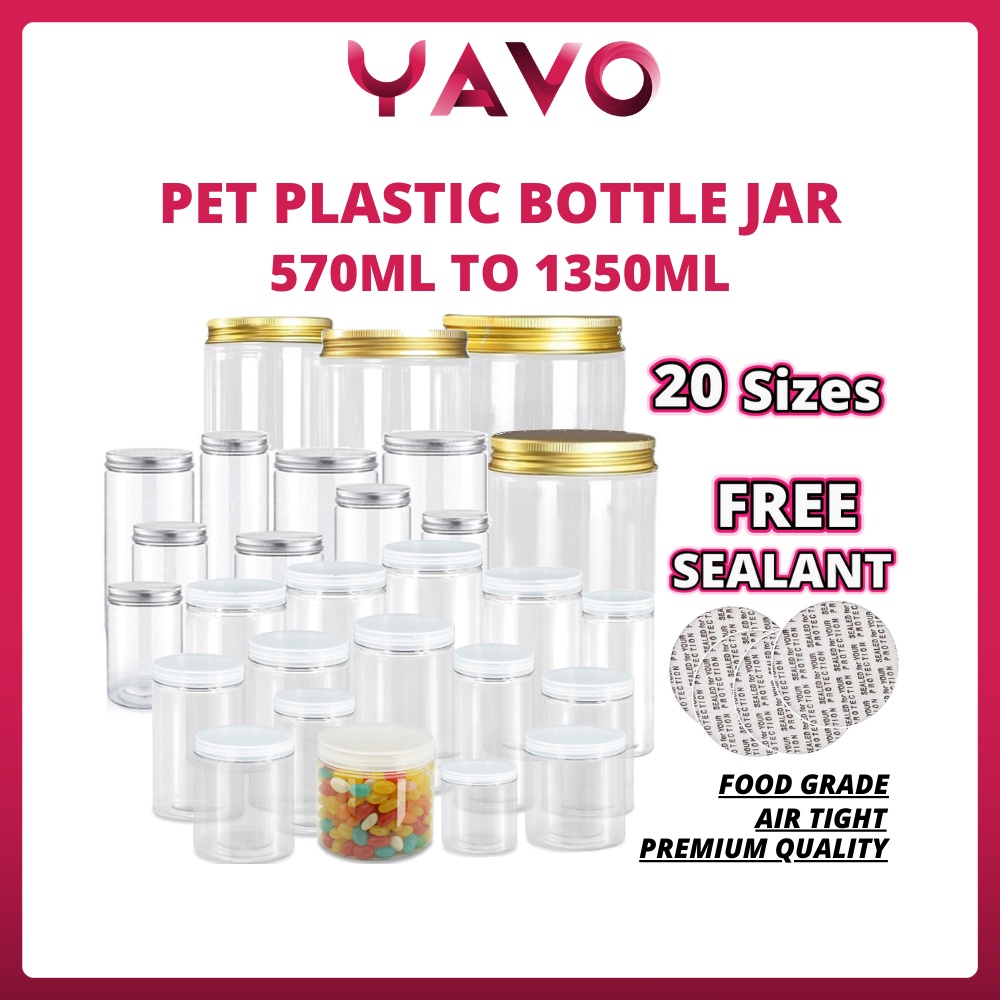YAVO PET Plastic Jar balang bottle jar cookies jar bottle honey jar