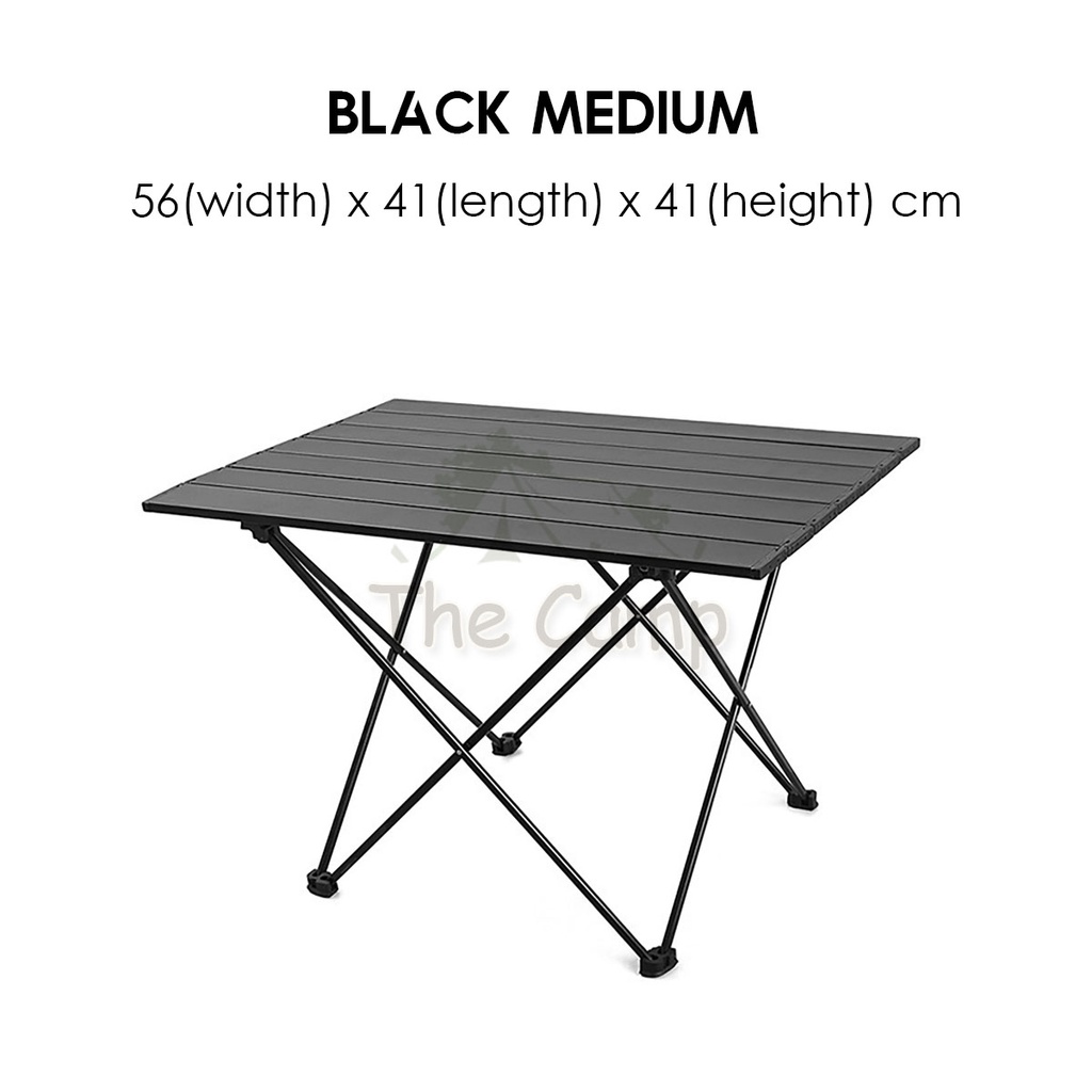 VINGLI Folding Camping Picnic Table with 4 Seats with Patio Umbrella Hole Travel Outing Gathering Portable Table Aluminum Alloy Frame with Soft Handle for Barbecue 