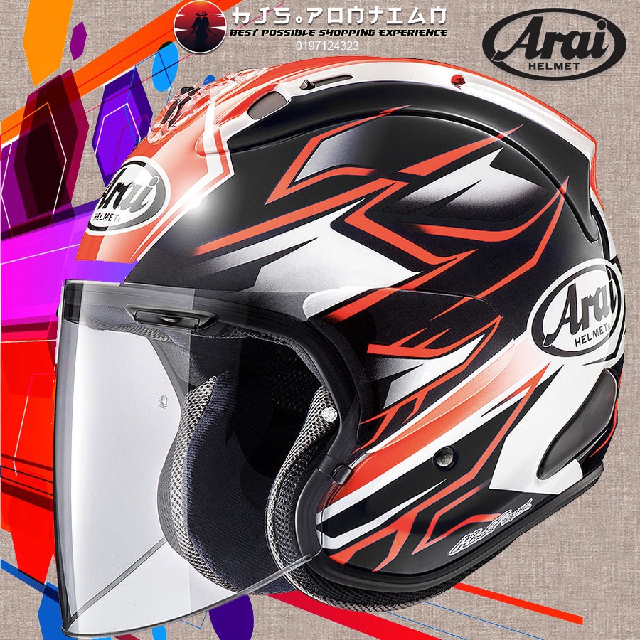 Arai Vz Ram Ghost Black Original Shopee Malaysia