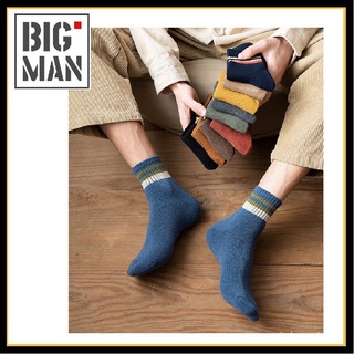 【Bm】men's socks men's socks thick round socks feather three bars Japan in comfortable socks men socks cotton long socks