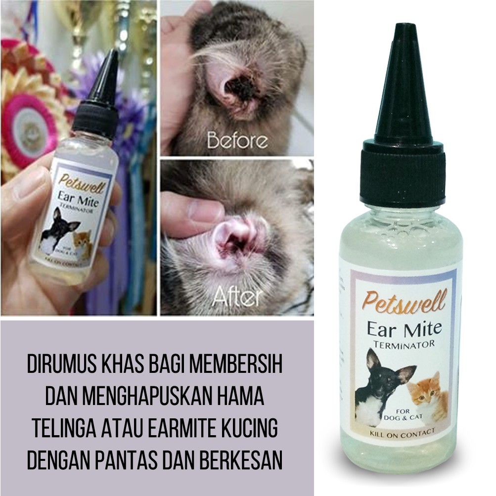 Petswell Earmite Terminator For Cat  Ubat Hama Telinga 