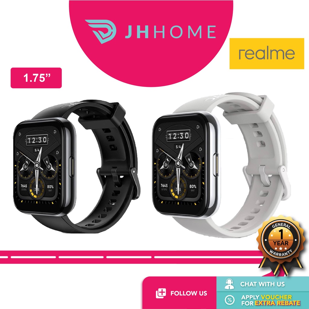 Realme Watch 2 Pro with 1.75-inch Screen SpO2 sensor IP68 Heart Rate Monitoring 90 Sport Modes RM-W2PRO