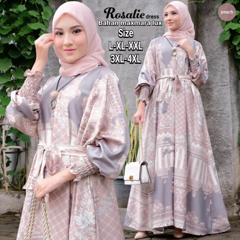 Gamis Eid 2025 Latest Gamis Model Rosalie Dress Jumbo L XL XXL 3XL 4XL Maxmara Lux