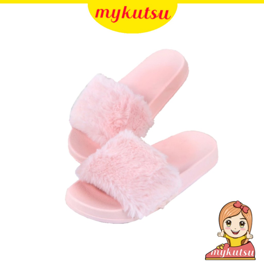 MYKUTSU Furry Sandals  Shopee  Malaysia