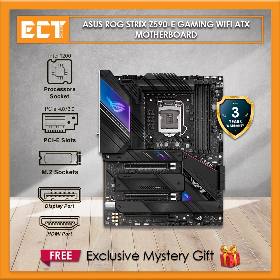Asus ROG Strix Z590E Gaming WIFI ATX Motherboard (Socket 1200, 3 PCIE