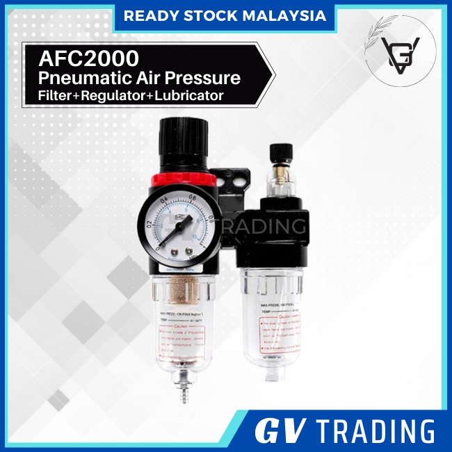 READY STOCK AFC2000 1/4" Pneumatic Air Drier Water Filter Air Regulator Oil Water Separator