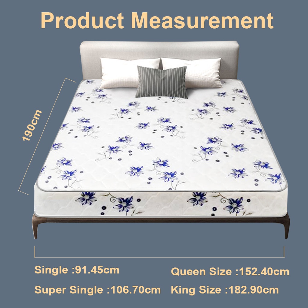 FINSSO: FLORAL DESIGN SINGLE / SUPER SINGLE / QUEEN / KING PU FOAM 8 INCH MATTRESS / TILAM