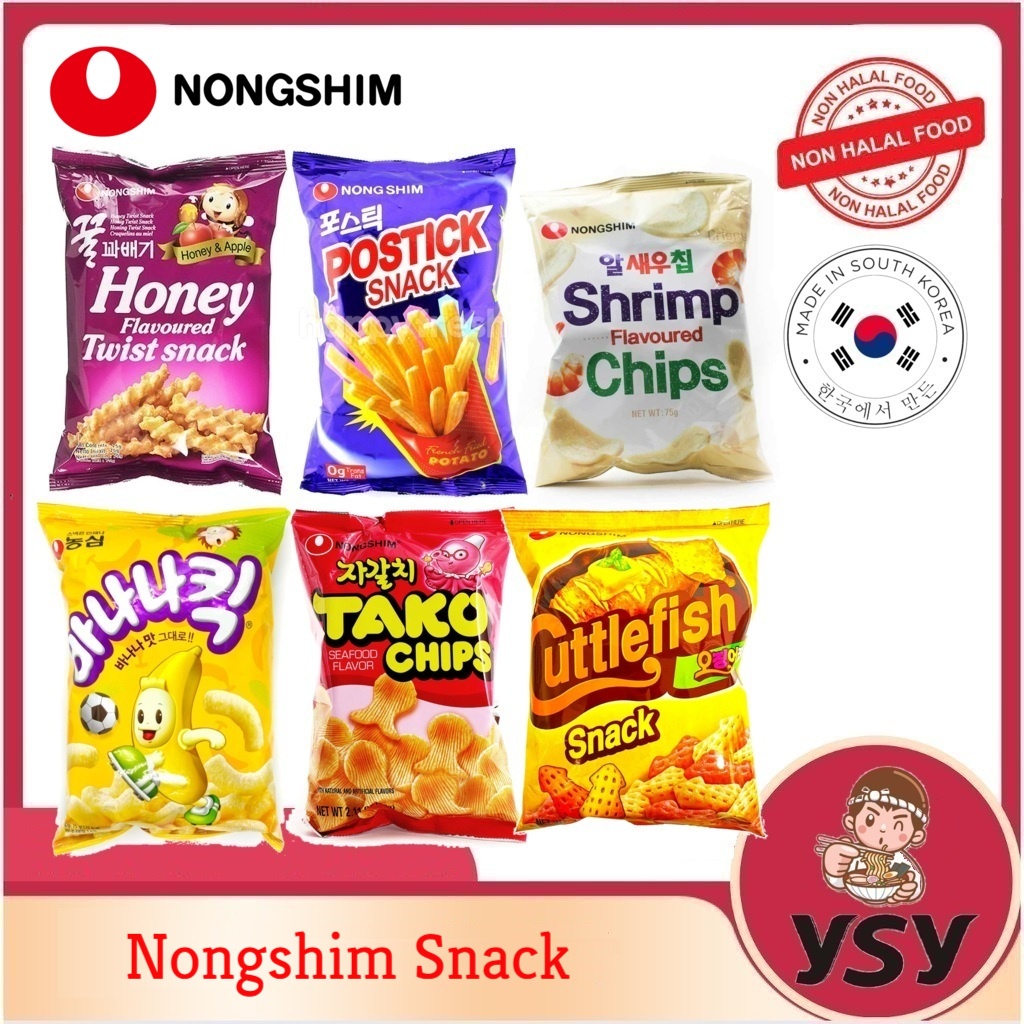 Nongshim Big Size Assorted Snack Package Shrimp Flavored Chips , Banana