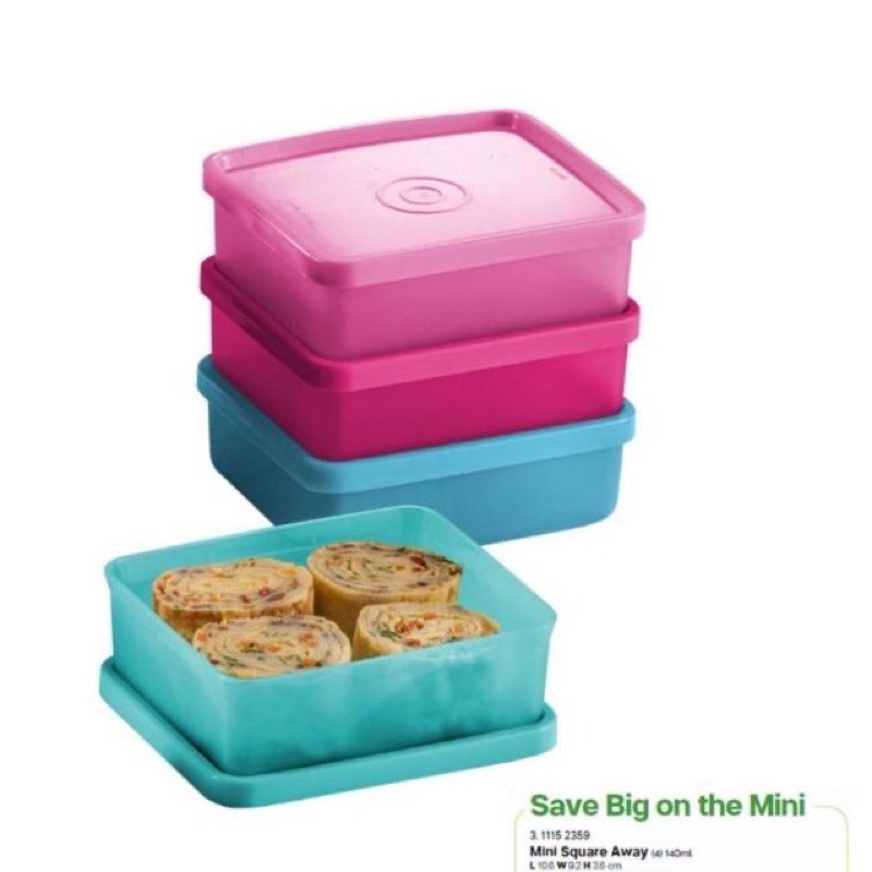 Tupperware Mini Square Away (4) 140ml