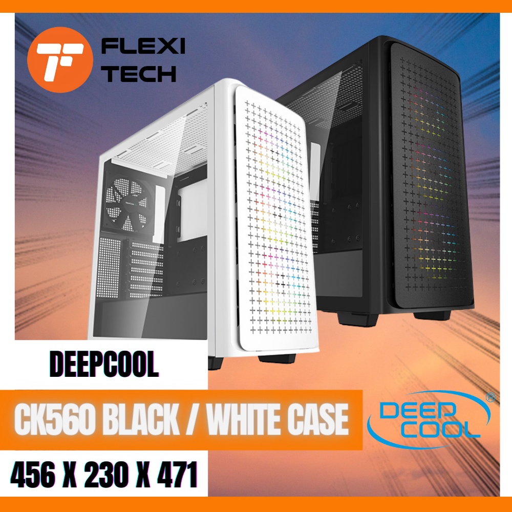 Flexi Tech DEEPCOOL CK560 Black / White High Performance ATX Mid-Tower ...