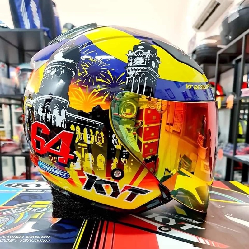 (ORIGINAL KYT) Helmet Kyt merdeka 64 Hellcat Design 2021 Full set Basic Free Gift Gshock Limited