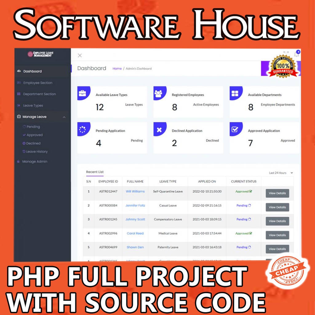 Employee Leave Management System Full PHP Project With Source Code ...