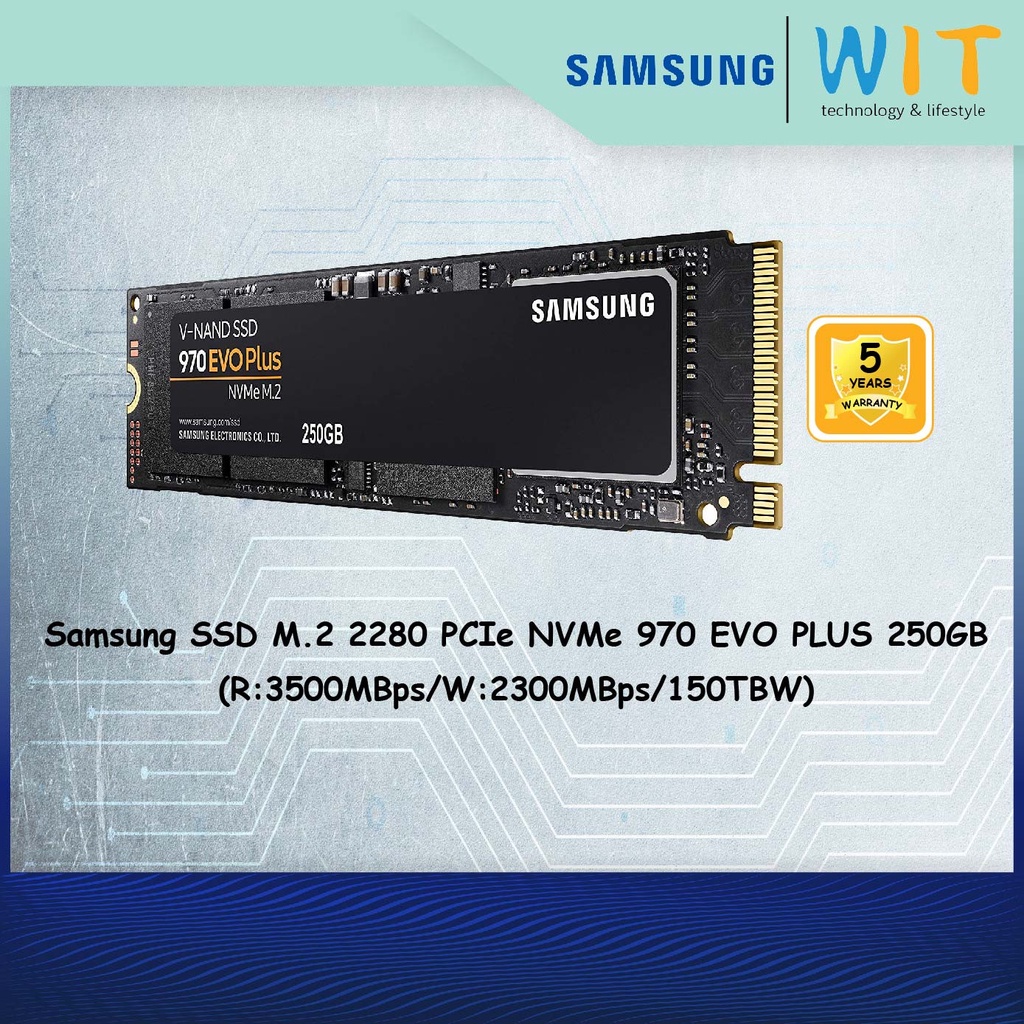 Samsung SSD M.2 2280 PCIe NVMe 970 EVO PLUS 250GB (MZ-V7S250BW)