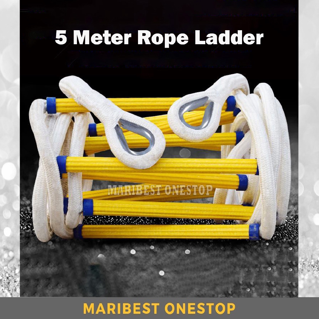 5 Meter Emergency Fire Escape Safety Rescue Rope Ladder