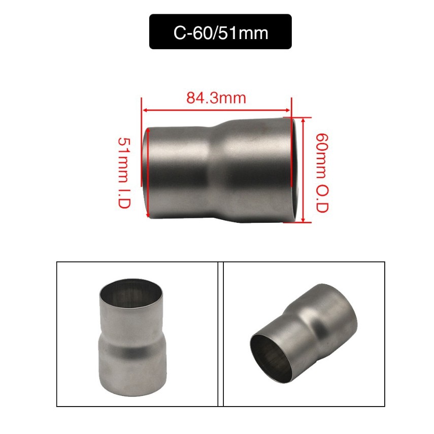 kimiss 51 mm to 60 mm Adapter Motocross Motorcycle Aluminium Motorcycle Connector Silencer Exhaust Pipe 