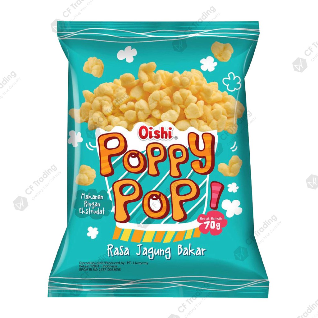 Oishi Poppy Pop Snacks - Roasted Corn / Rasa Jagung Bakar - 65G [Halal ...