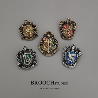 Harry Potter Badge Gryffindor Slytherin Hogwarts Brooch Three-dimensional Metal Logo Jewelry