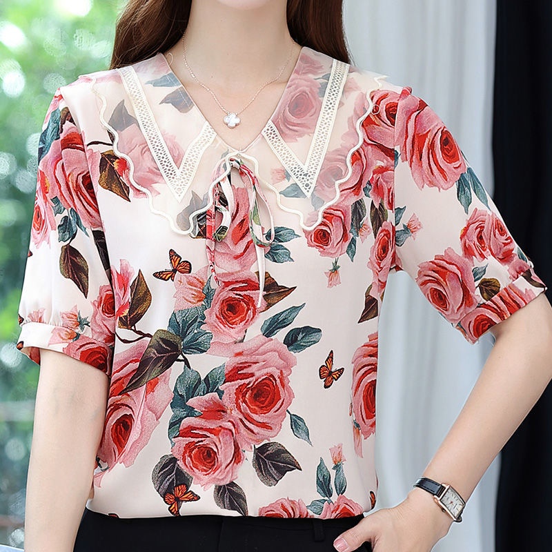 chiffon floral blouses